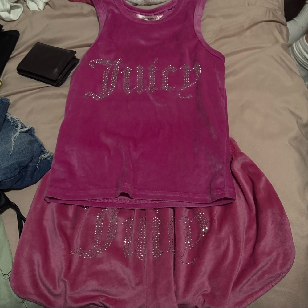 Juicy Couture Fuchsia Tank and Short Ensemble